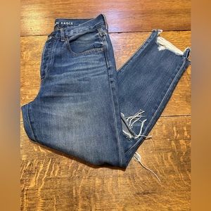 American Eagle high‎ rise girlfriend jeans sz 2 X short